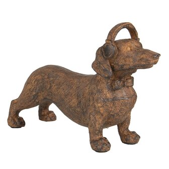 CLAYRE & EEF DECORATIE BRUIN KUNSTSTOF teckel 
