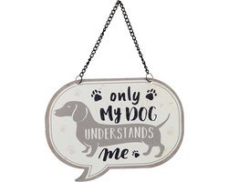 Clayre &amp; Eef Tekstbord 17*13 cm Meerkleurig Ijzer Rechthoek Hond My Dog 
