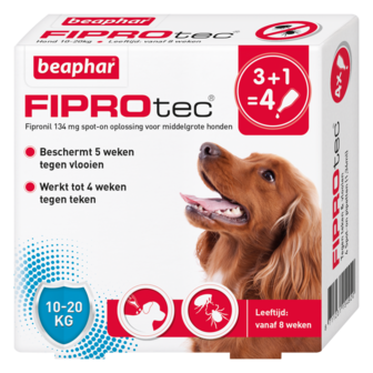 Beaphar Fiprotec Spot-On hond 10-20 kg 4 pipet