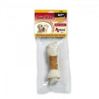 Antos Raw hide White + chicken knotted bone 6/7 &quot;