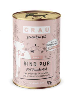 Grau honden natvoer rund puur 400 gr.