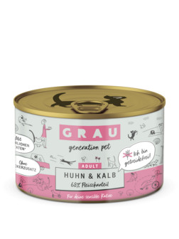 Grau- natvoer -katten -kip &amp; kalf- 200gr.