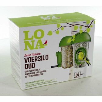 Lona- vogels- Voersilo D1 Duo Groen