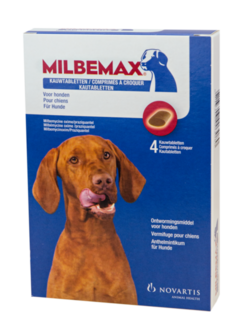 Milbemax Kauwtabletten hond groot chewy (5-75kg) 4 tabl