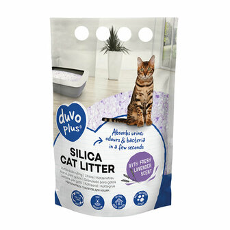 Duvo+ Kattenbakvulling premium silica lavendel 5 ltr