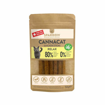 PARROW Pet CannaCat Kip Sticks met CBD - 50 g