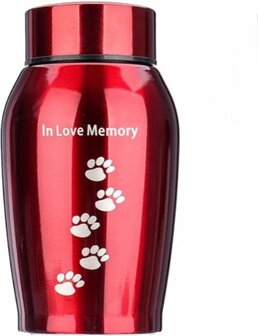 urn huisdier rood in love memory
