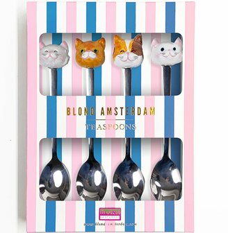 Blond Amsterdam set theelepels kat 4st.