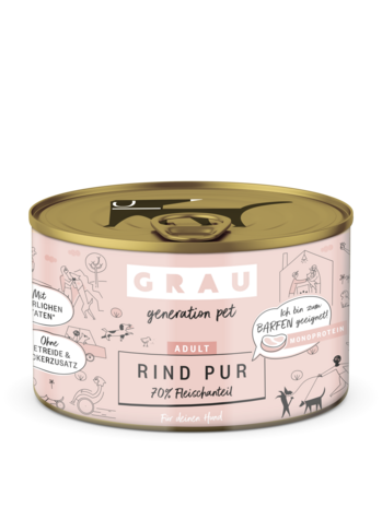 Grau honden natvoer rund puur 200 gr.