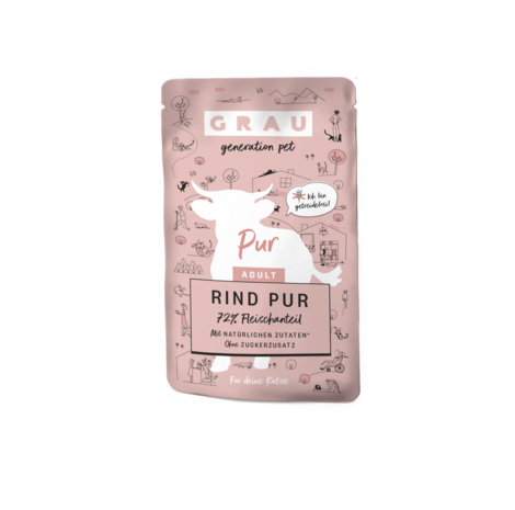 Grau kat natvoer rund pouche 125gr