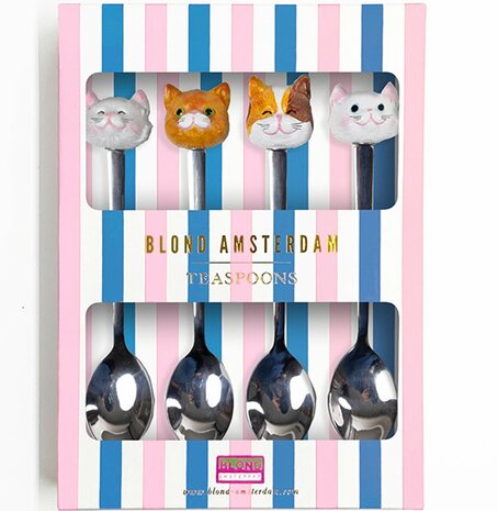 Blond Amsterdam set theelepels kat 4st.