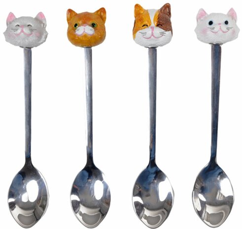 Blond Amsterdam set theelepels kat 4st.