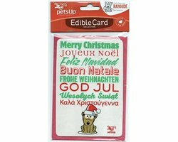 Rawhide eetbare kaart kerst voor de hond 1st.