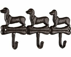 Clayre & Eef Wandkapstok teckels 29*4*15 cm Bruin Metaal