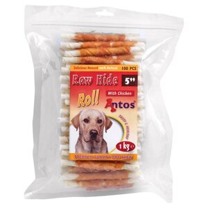  Antos Raw Hide White + Chicken Roll 5" 100 stuks