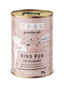Grau honden natvoer rund puur 400 gr.