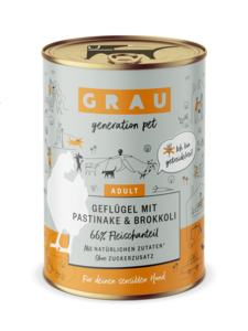 Grau honden natvoer Gevogelte met  Pastinake & Brokkoli 400gr