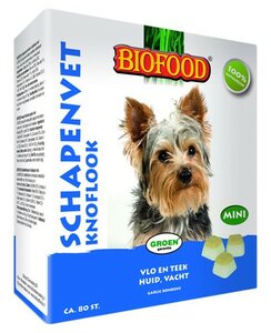 Biofood schapenvet mini bonbons knoflook 80 st