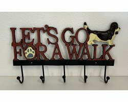 Kapstok- gietijzer- hond -let's go for a walk