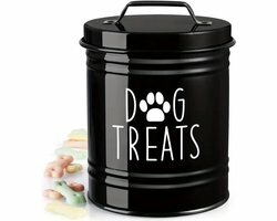 Dog treats voorraadpot honden zwart 15,5 x 12,5 cm